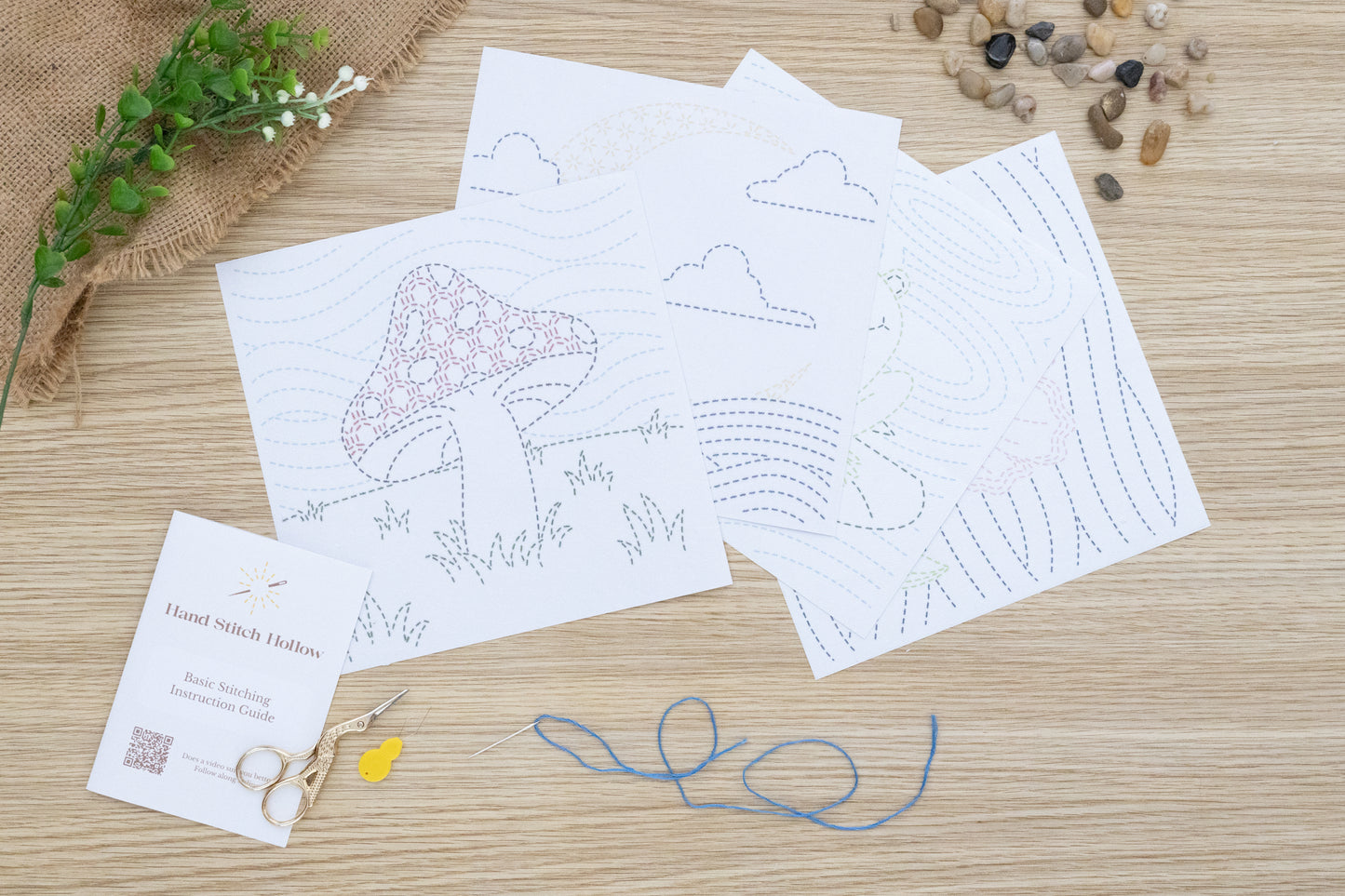 Woodland Sprout - Beginner Sashiko-Inspired Embroidery Kit