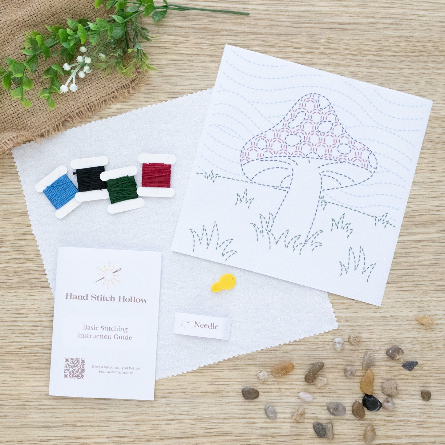 Woodland Sprout - Beginner Sashiko-Inspired Embroidery Kit