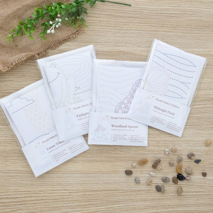 Moonflower Fields - Beginner Sashiko-Inspired Embroidery Kit