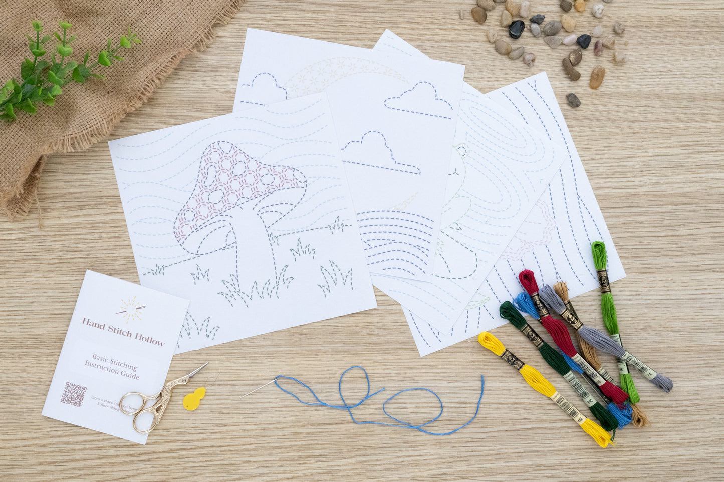 Midnight Meadow Embroidery Transfer Sheet – Choose Your Design (20×20cm)